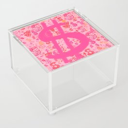 Pink Dollar Signs Acrylic Box