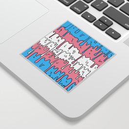 Pastel Kawaii Melting Trans Pride LGBTQ Design Sticker