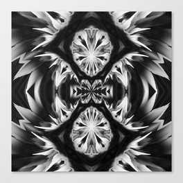 black white abstract fire wings Canvas Print