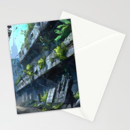 Post apocalyptic city Stationery Card