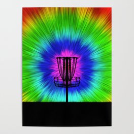Tie Dye Disc Golf Basket Poster