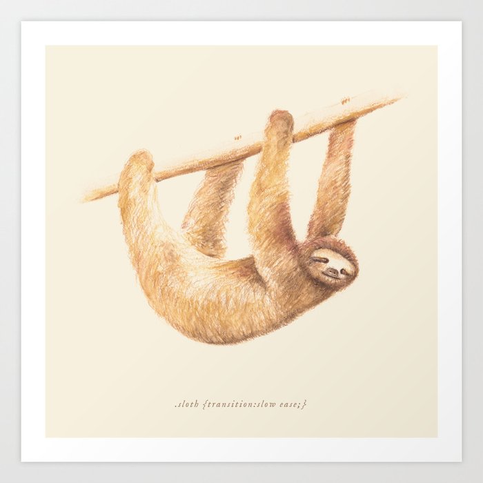 Css Animal: Sloth Art Print