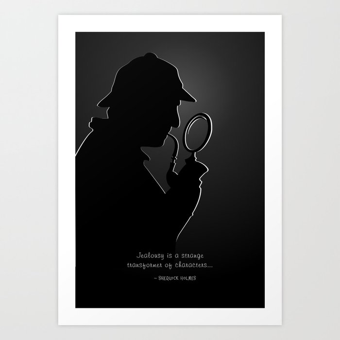 Sherlock Holmes Silhouette & Quote Art Print by Helena Kay | Society6