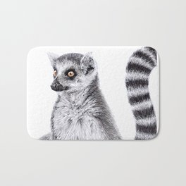 Ring Tailed Lemur Bath Mat | Ringtailedlemur, Drawing, Lemur, Primates, Endangeredspecies, Wildlife 
