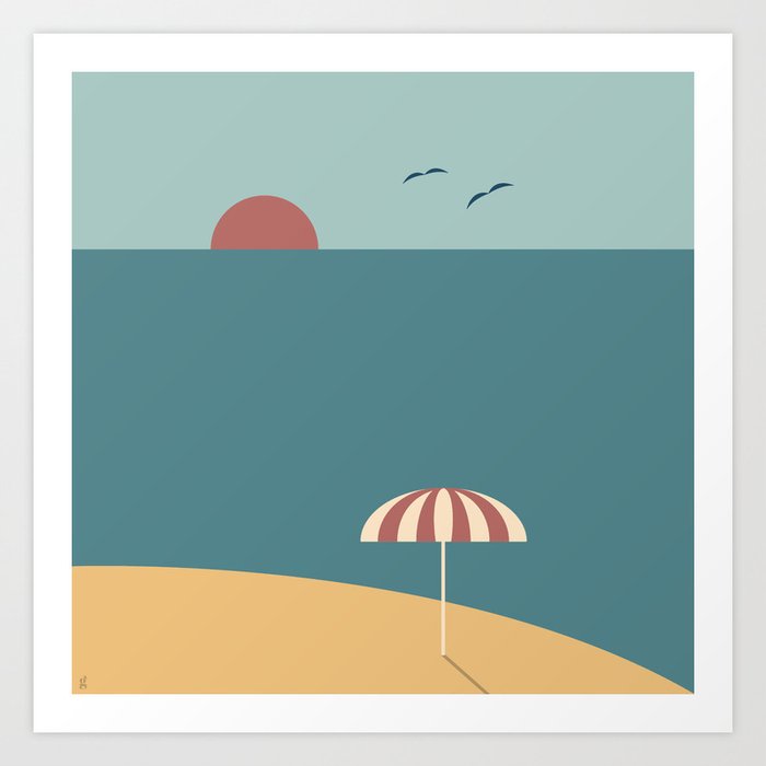 SunSet Sea Art Print