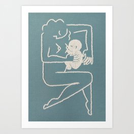 Mother and Baby - Punch Needle Art Print