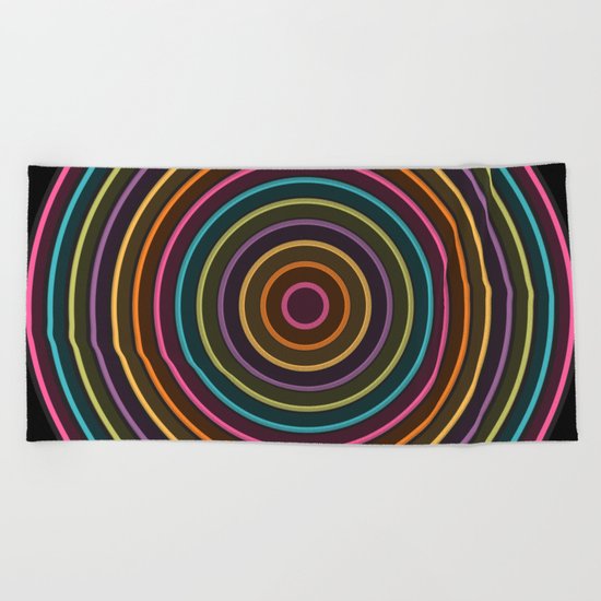 Colorful circle II Beach Towel