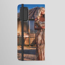 Lord of the manor; blond with horse magical realism female portrait color photograph / photography Android Wallet Case