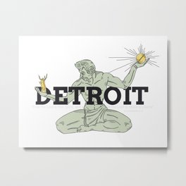 Spirit of Detroit -Classic Metal Print | Spiritofdetroit, Mittenstate, Graphicdesign, Michigan, Southeastmichigan, Digital, Detroit 