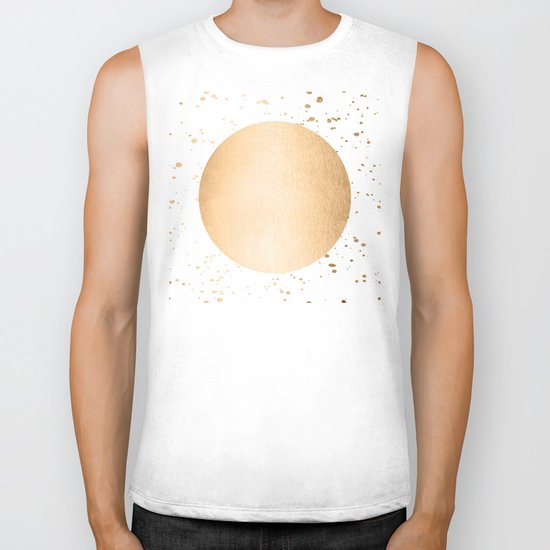 Sun Paint Spatter in Orange Sherbet Shimmer Biker Tank