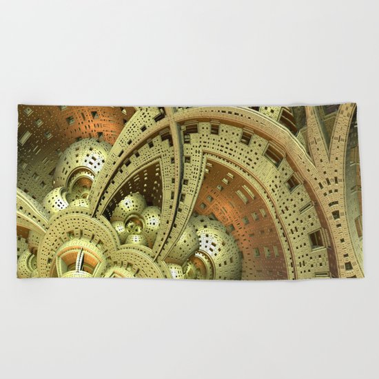 Industrial Steam Punk Cogwheels Beach Towel