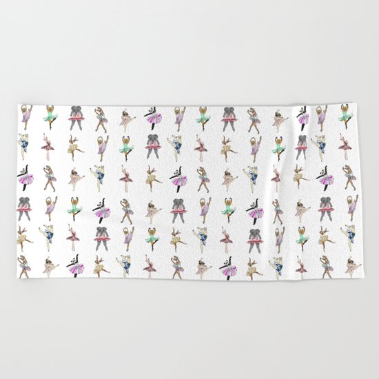 Animal Square Dance Beach Towel