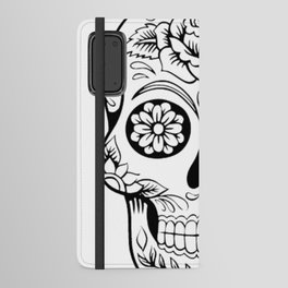 Sugar Skull Black And White Tattoo Old School Android Wallet Case