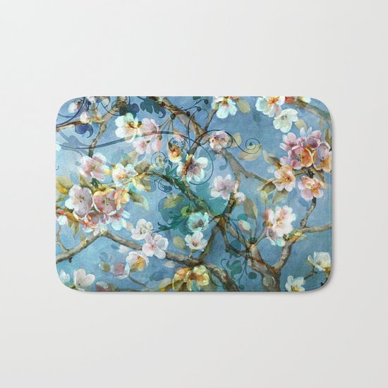 Fantasy cherry blossom tree Bath Mat