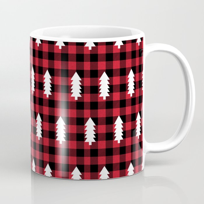 Camping Forest Cabin Chalet Plaid Red Black And White Minimal