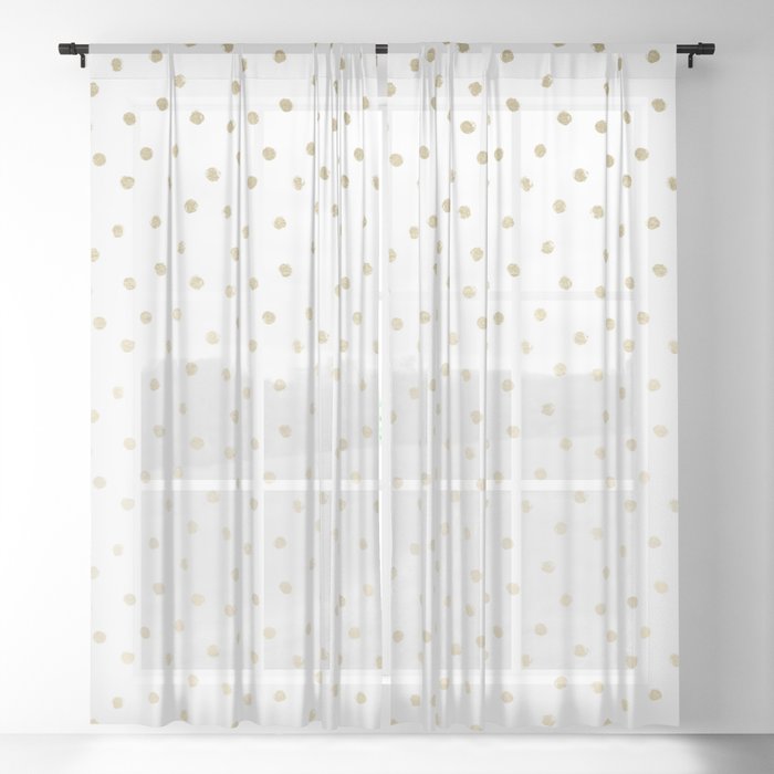 Delicate Gold Polka Dots Sheer Curtain By Nature Magick Society6 Delicate Gold Polka Dots Sheer Curtain, Gold Polka Dot Sheer Curtains With Lights