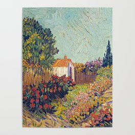 Vincent Van Gogh Spring Landscape.  Famous Vintage Fine Art Poster