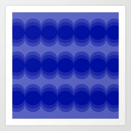 Four Shades of Blue Circles Art Print