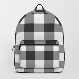 Black and White Plaid  Backpack