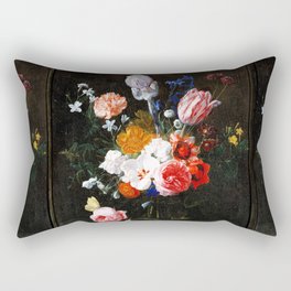 A Bouquet of Flowers in a Crystal Vase Rectangular Pillow