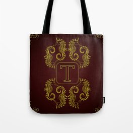 Monogram T seahorse Tote Bag