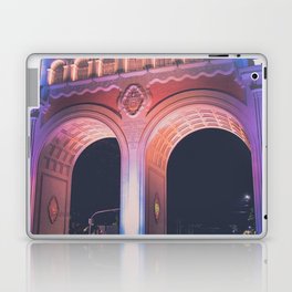 Mexico Photography - Historical Archway Lit Up In The Night Laptop Skin