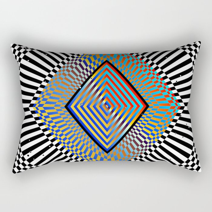 Matrix processor. Holographic hypnotic pattern. Rectangular Pillow