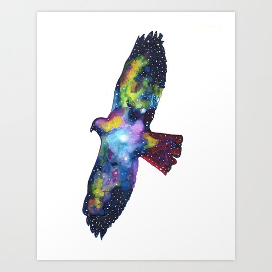 Red Tail Hawk Nebula Art Print