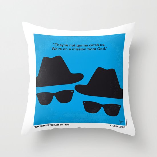 No012 My Blues brothers minimal movie poster Throw Pillow