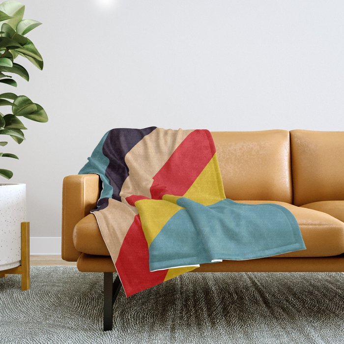 Rindr - Classic Minimal Retro Summer Style Stripes Throw Blanket