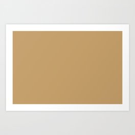 Mid-tone Golden Brown Solid Color Pairs PPG Good Life PPG1090-5 - All One Single Shade Hue Colour Art Print