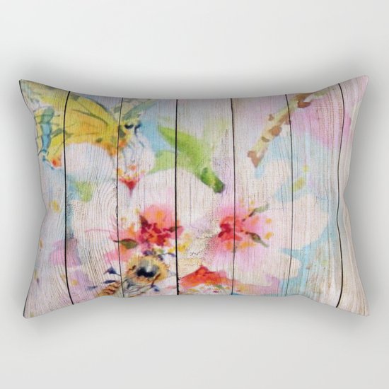 Spring on Wood 01 Rectangular Pillow