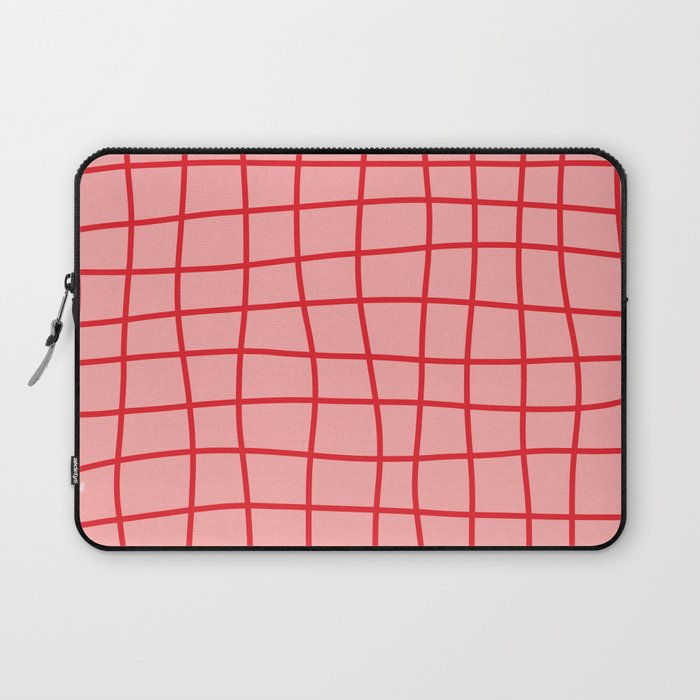 Hand Drawn Grid (red/pink) Laptop Sleeve