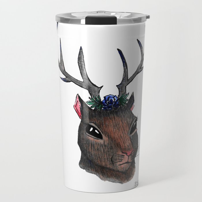 Majestic Squirrel With Antlers Travel Mug