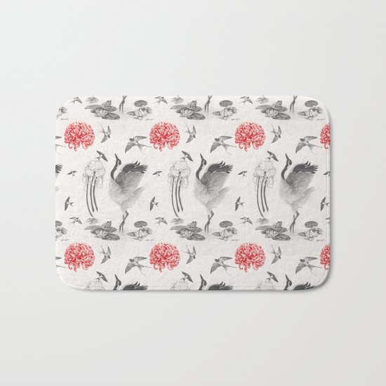 Crane, Swallow, Frog Bath Mat