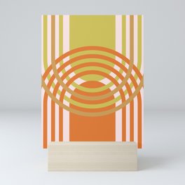 Arches Composition in Russet Orange and Light Olive Green  Mini Art Print