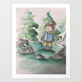 Winter's Adventure - Watercolor Art Print