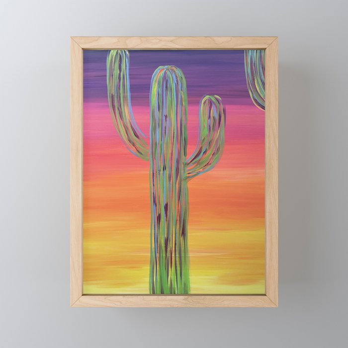 Cactus of Color Framed Mini Art Print