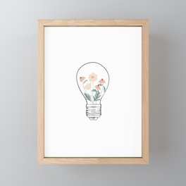 Lightbulb Terrarium Framed Mini Art Print