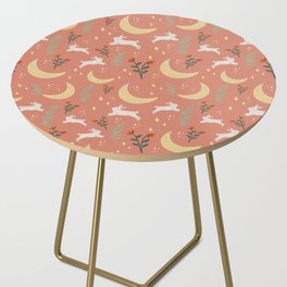 Rabbit moon pattern Side Table