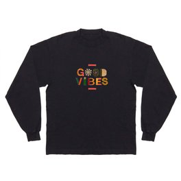 Good Vibes paper collage. Summer gifts. Long Sleeve T-shirt