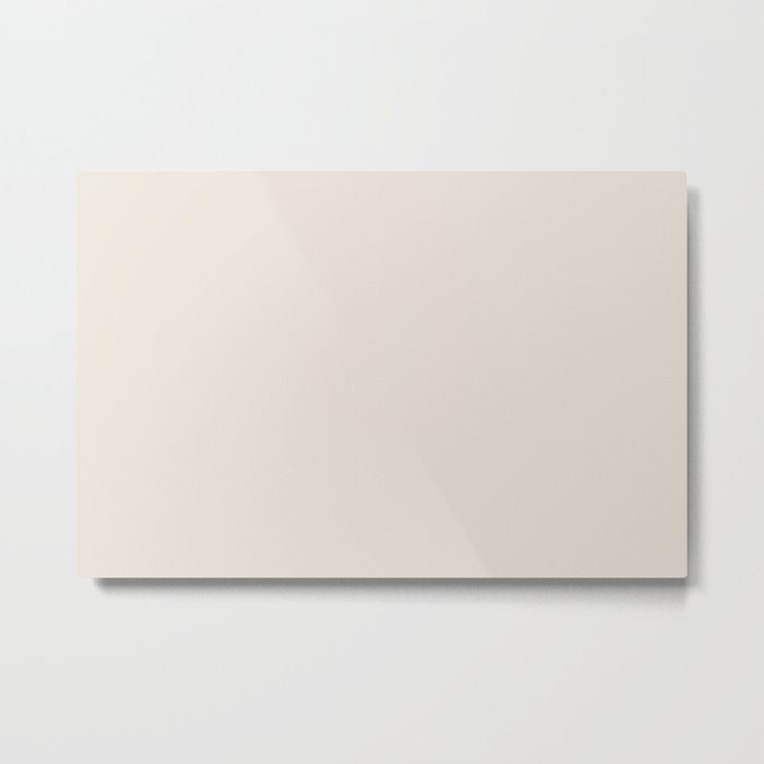 Off White / Cream / Ivory Solid Color Pairs Sherwin Williams Porcelain SW 0053 / Accent Shade / Hue Metal Print