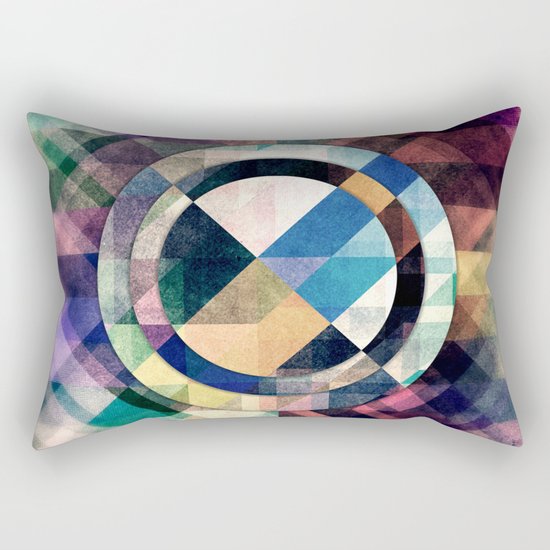 Textured Geometric Shapes Rectangular Pillow