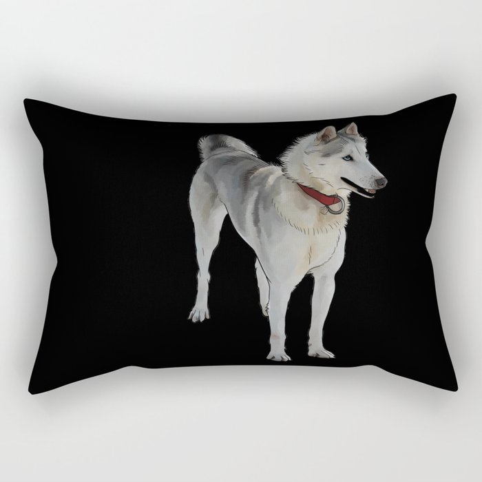 Quincy Sled Dog (black) Rectangular Pillow