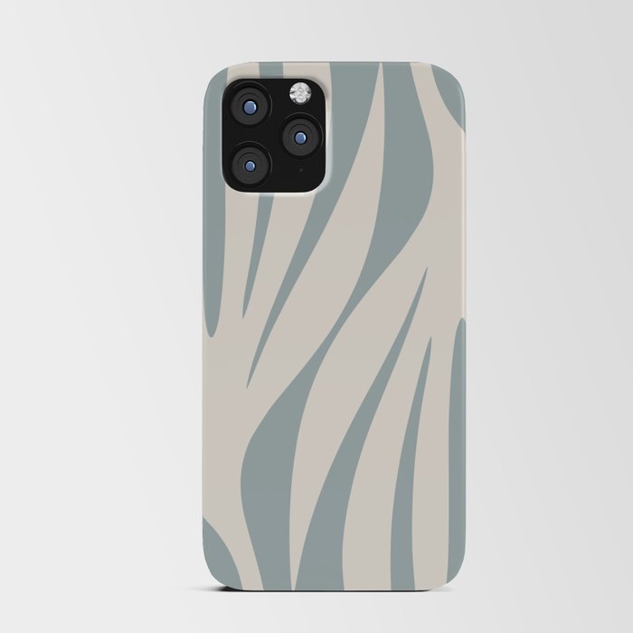 Maldives Abstract Botanical Pattern in Light Blue-Gray and Cream iPhone Card Case