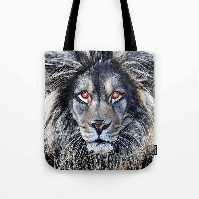 Cyberpunk Lion King Tote Bag