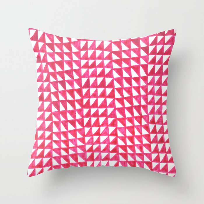 Triangle Bands in pink Throw Pillow
