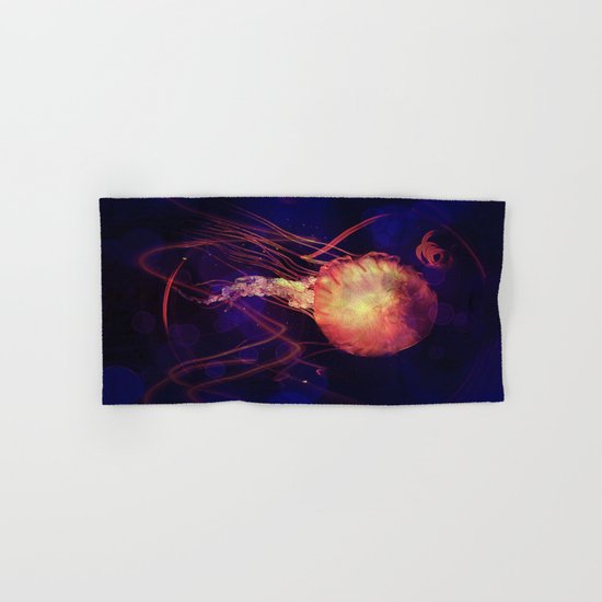 Jellyfish of the Blacklight Electro Rave Hand & Bath Towel