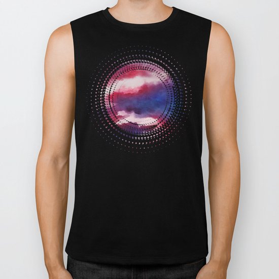 Clouds - abstract watercolor 01 Biker Tank