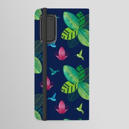 Blooming Joy - Tropical Botanical, Hummingbird & Flowers Android Wallet Case
